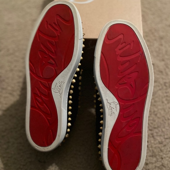 Christian Louboutin Velvet Spiked Sneakers - Picture 7 of 8